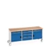 bott Cubio werkbank Multiplex 2 deuren 5 laden Breedte 2000 mm RAL 5010