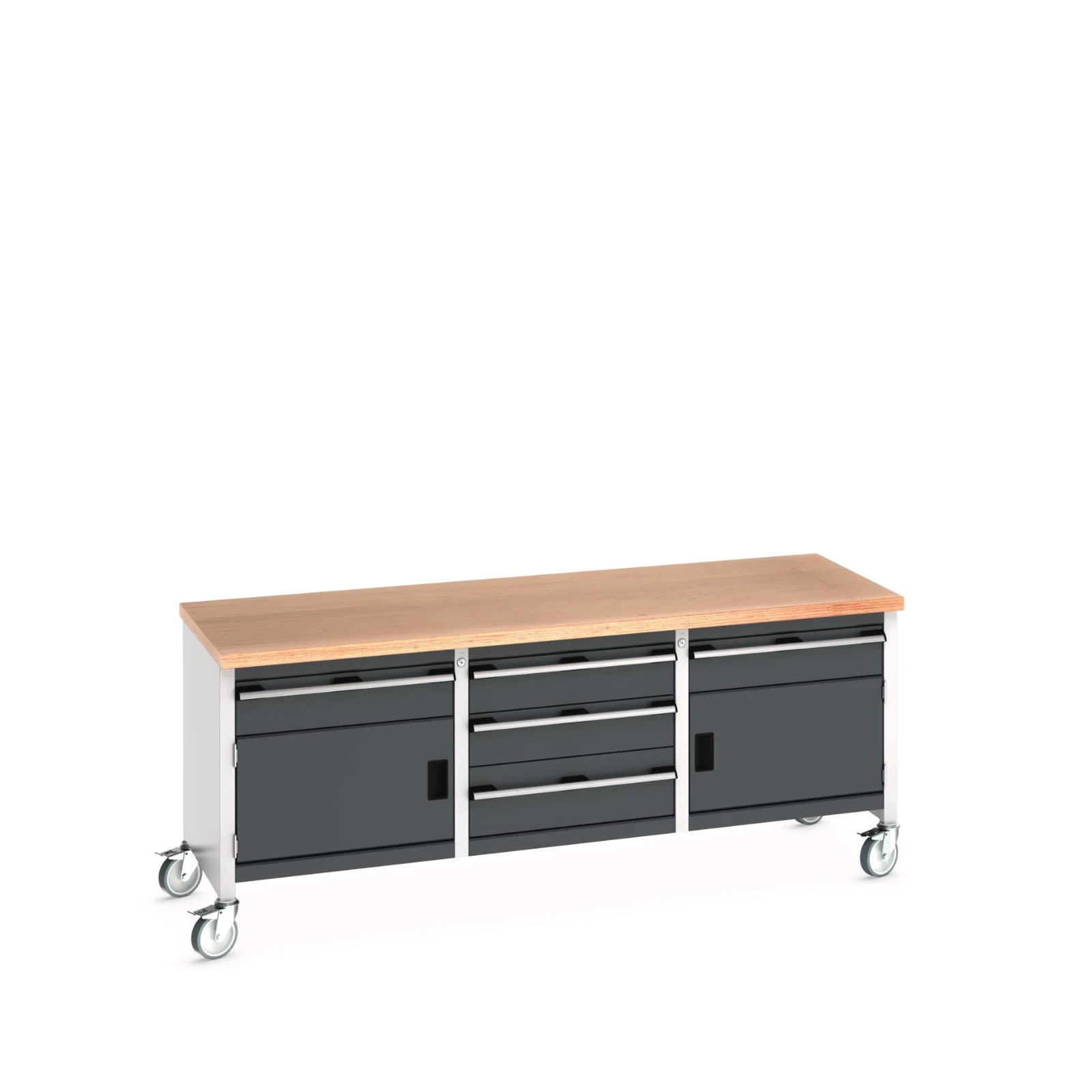 bott Cubio werkbank Multiplex 2 deuren 5 laden Breedte 2000 mm RAL 7016