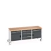 bott Cubio werkbank Multiplex 2 deuren 5 laden Breedte 2000 mm RAL 7016