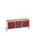 bott Cubio werkbank Multiplex 2 deuren 5 laden Breedte 2000 mm RAL 3004