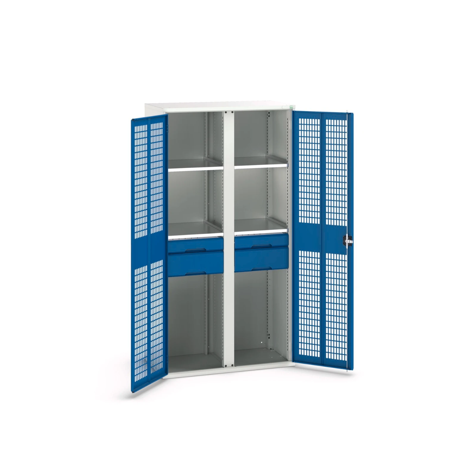 bott Verso kast gevleugelde deuren 1050x550x2000mm 4 legborden 4 lades RAL 5010