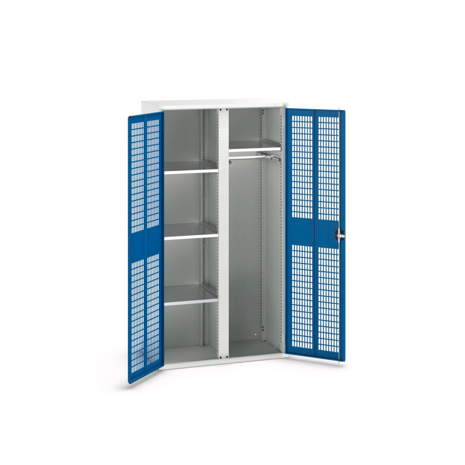 bott Verso kast gevleugelde deuren 1050x550x2000mm 4 legborden 1 rail RAL 5010