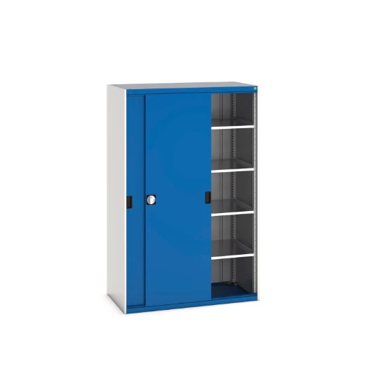 bott Cubio systeemkast 1 schuifdeur 4 legborden hoogte 2000 mm RAL 5010