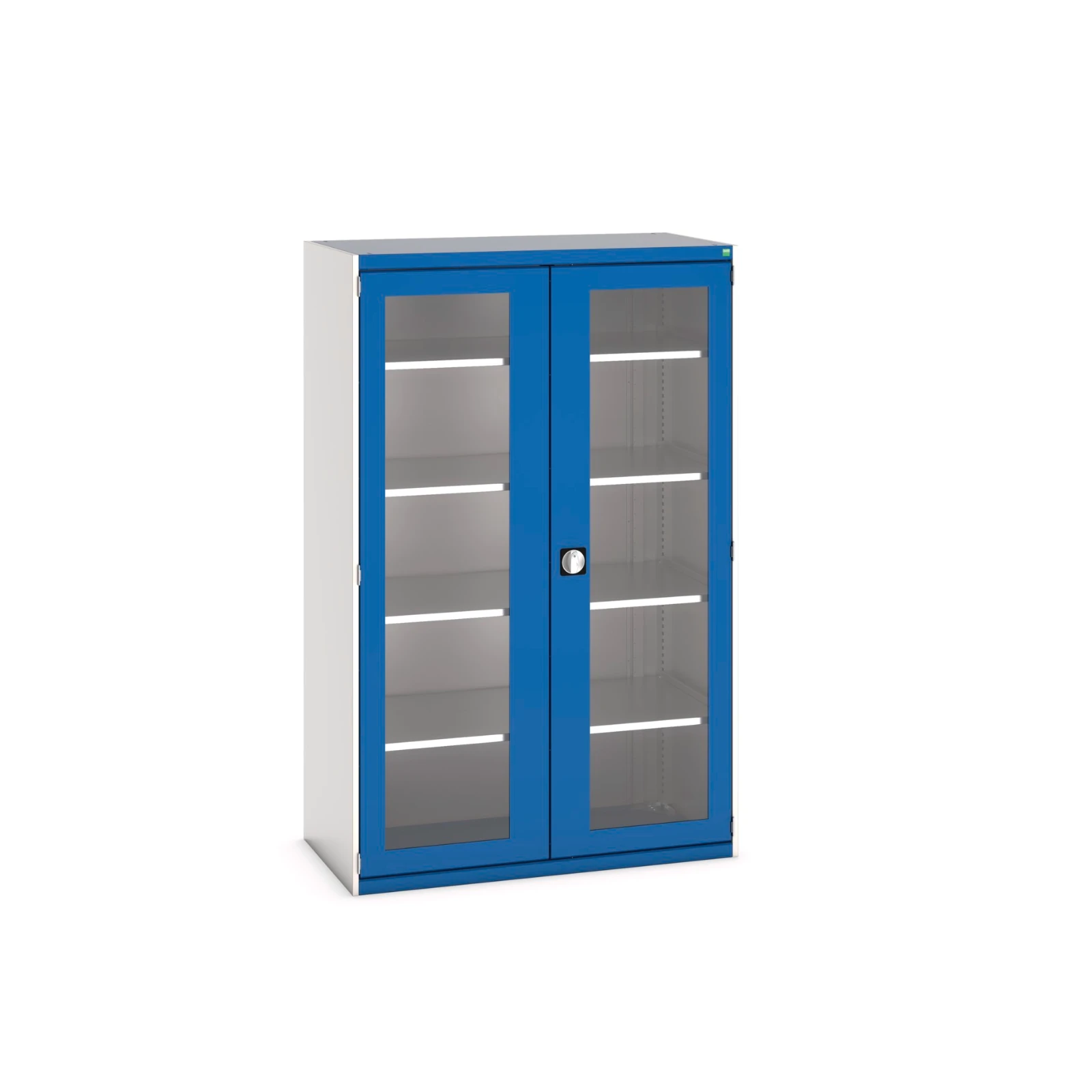 bott Cubio systeemkast 2 raamdeuren 4 legborden hoogte 2000 mm RAL 5010