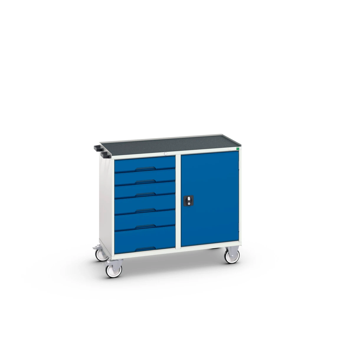 bott Verso mobiele kast 1050x550x965mm 6 laden 1 deur top tray RAL 5010