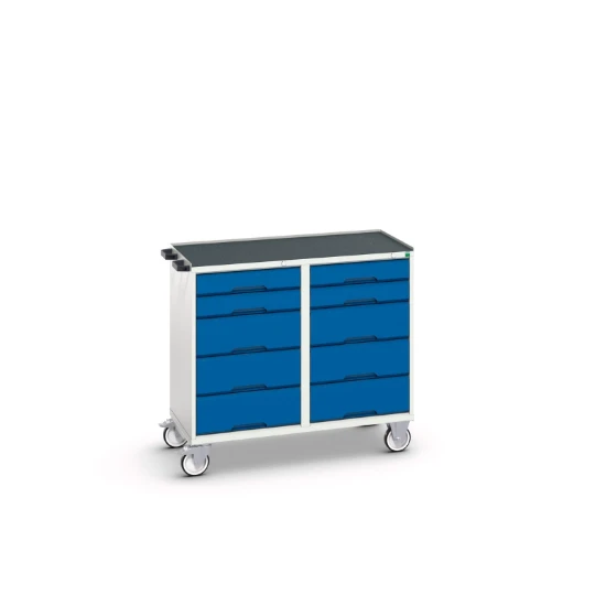 bott Verso gereedschapswagen 1050x600x980mm 10 laden top tray RAL 5010