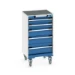 bott Cubio mobiele schuifladenkast 5 laden breedte 525 mm RAL 5010
