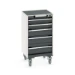 bott Cubio mobiele schuifladenkast 5 laden breedte 525 mm RAL 7016