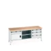 bott Cubio werkbank Multiplex 1 deur 4 laden Breedte 2000 mm RAL 7035
