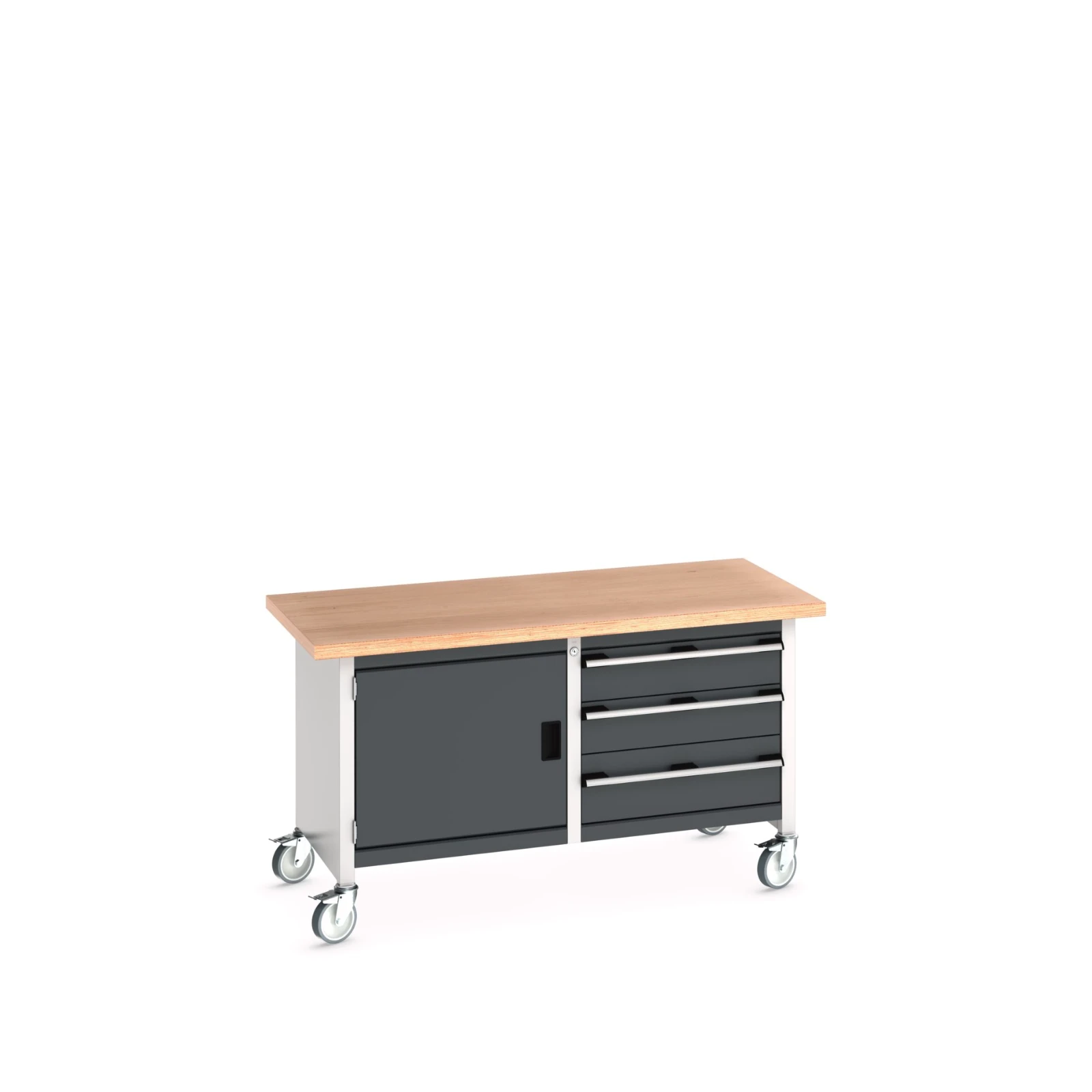 bott Cubio werkbank Multiplex 1 deur 3 laden Breedte 1500 mm RAL 7016