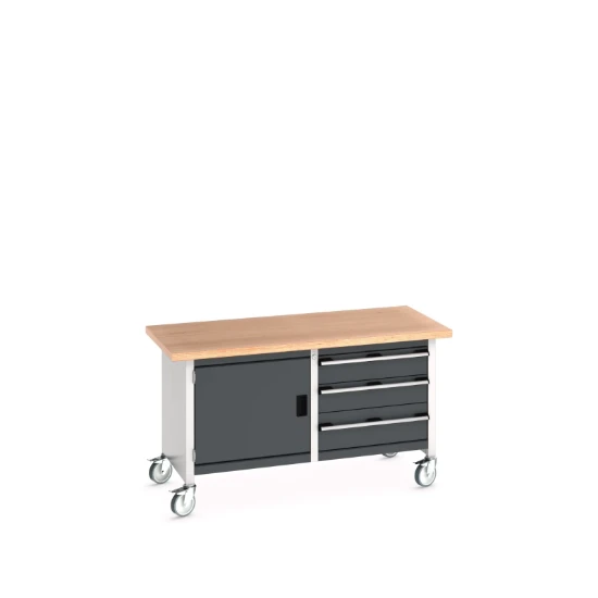 bott Cubio werkbank Multiplex 1 deur 3 laden Breedte 1500 mm RAL 7016