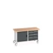 bott Cubio werkbank Multiplex 1 deur 3 laden Breedte 1500 mm RAL 7016