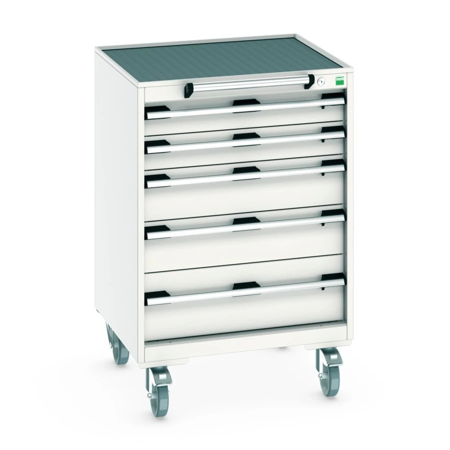 bott Cubio gereedschapswagen 5 laden breedte 650 mm RAL 7035