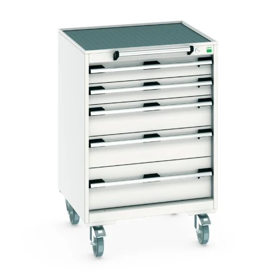 bott Cubio gereedschapswagen 5 laden breedte 650 mm RAL 7035