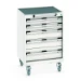 bott Cubio gereedschapswagen 5 laden breedte 650 mm RAL 7035