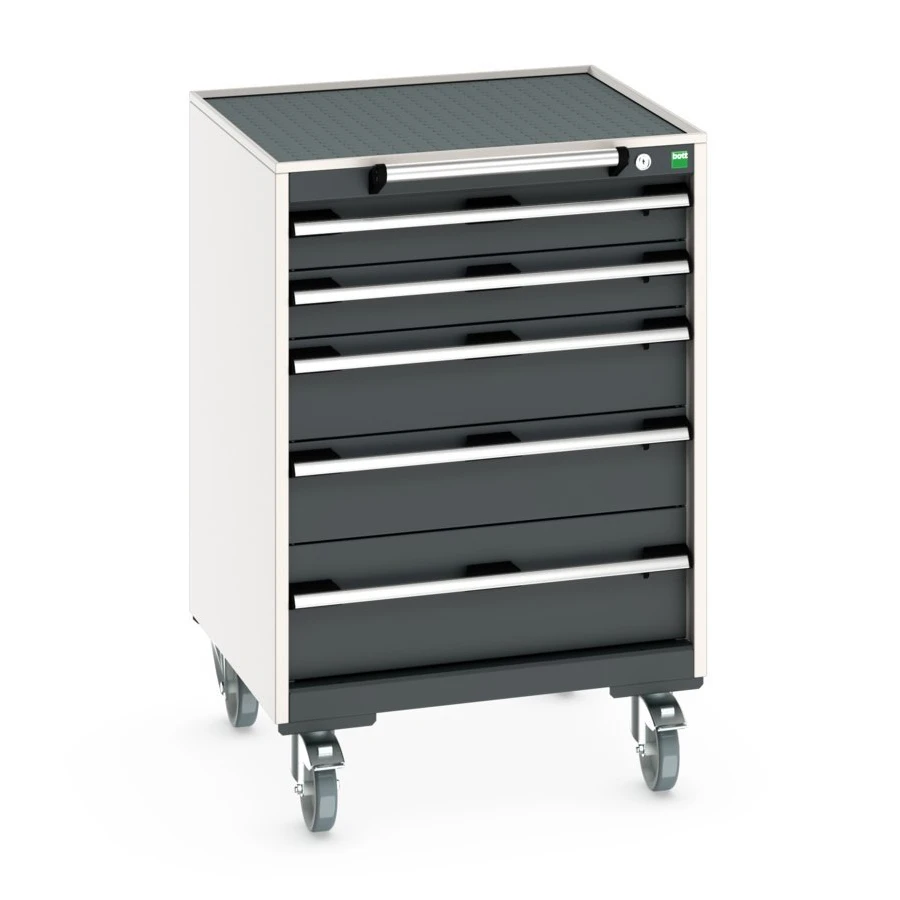 bott Cubio gereedschapswagen 5 laden breedte 650 mm RAL 7016