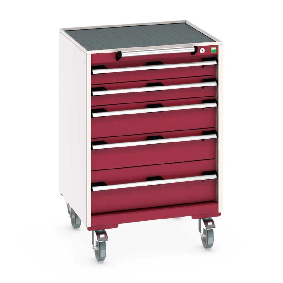 bott Cubio gereedschapswagen 5 laden breedte 650 mm RAL 3004