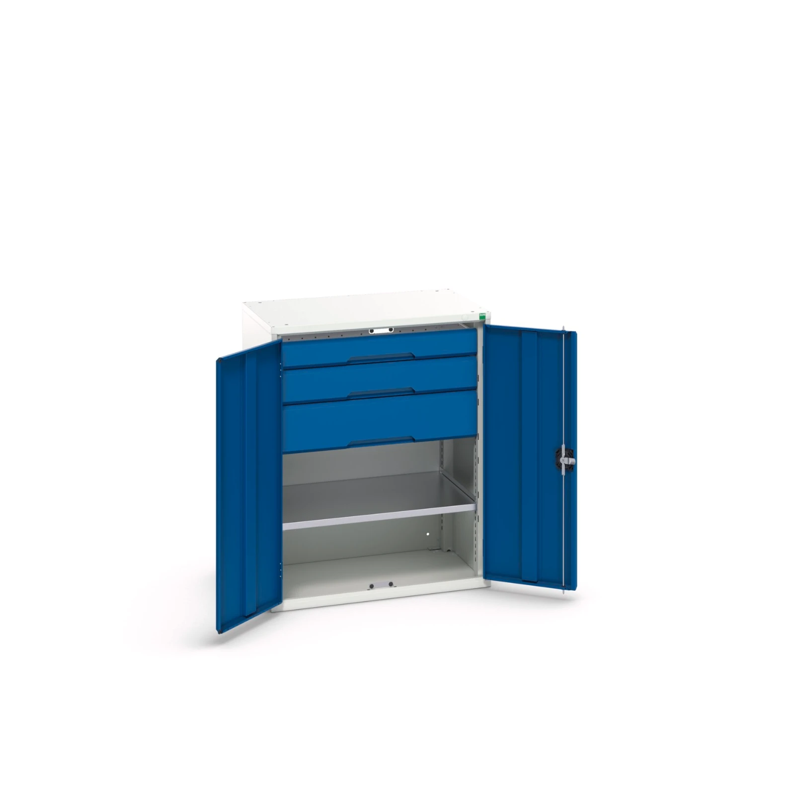 bott Verso systeemkast 800x550x1000mm 1 legbord 3 laden RAL 5010