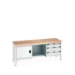 bott Cubio werkbank Multiplex 1 deur 3 laden Breedte 2000 mm RAL 7035