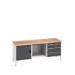 bott Cubio werkbank Multiplex 1 deur 3 laden Breedte 2000 mm RAL 7016