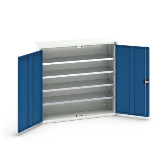 bott Verso systeemkast 1050x350x1000mm 4 legborden 30 bakjes RAL 5010