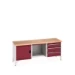bott Cubio werkbank Multiplex 1 deur 3 laden Breedte 2000 mm RAL 3004