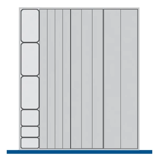bott Cubio indelingsassortiment 650x750x28mm RAL 7011