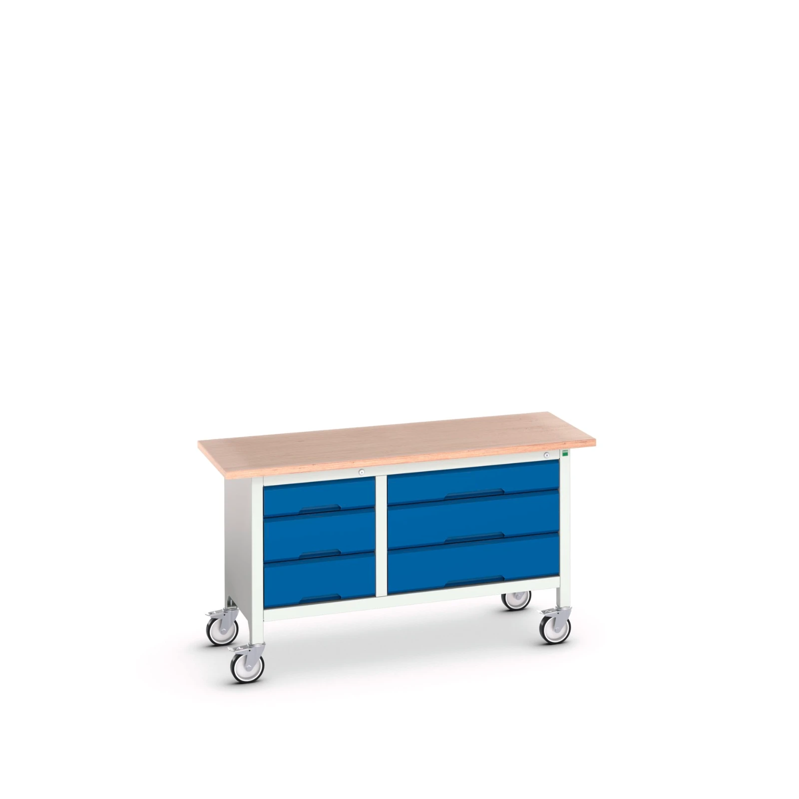 bott Verso verrijdbare werkbank 1500x600x830mm 6 laden Multiplex RAL 5010