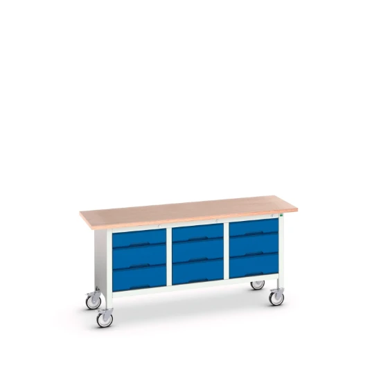 bott Verso verrijdbare werkbank 1750x600x830mm 9 laden Multiplex RAL 5010