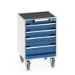 bott Cubio mobiele schuifladenkast 4 laden breedte 525 mm RAL 5010