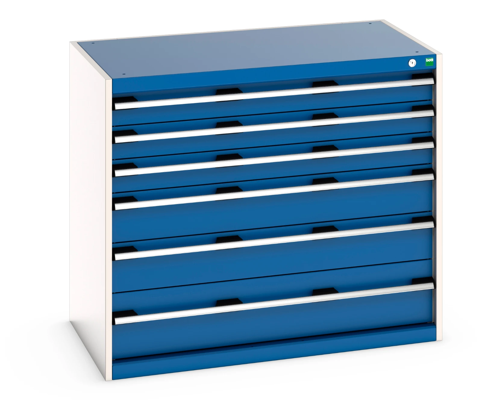 bott Cubio schuifladenkast 6 laden hoogte 900 mm 200kg RAL 5010