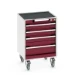 bott Cubio mobiele schuifladenkast 4 laden breedte 525 mm RAL 3004