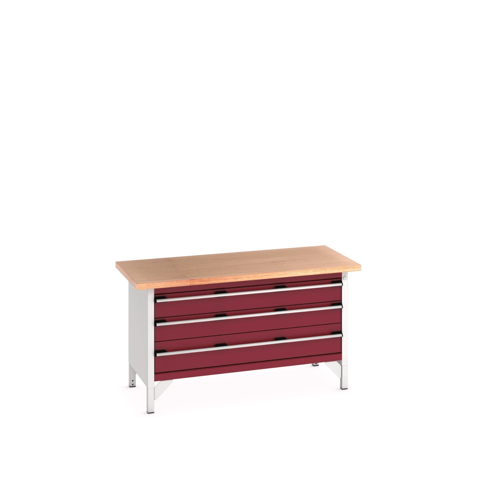 bott Cubio werkbank Multiplex 3 laden Breedte 1500 mm RAL 3004