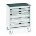 bott Cubio gereedschapswagen 5 laden breedte 800 mm RAL 7035