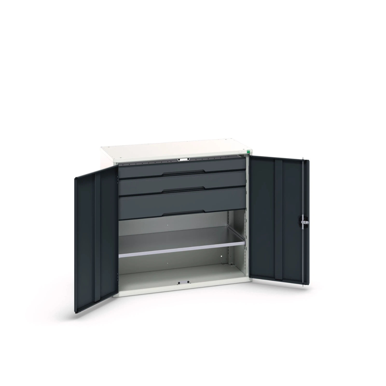 bott Verso systeemkast 1050x550x1000mm 1 legbord 3 lades RAL 7016