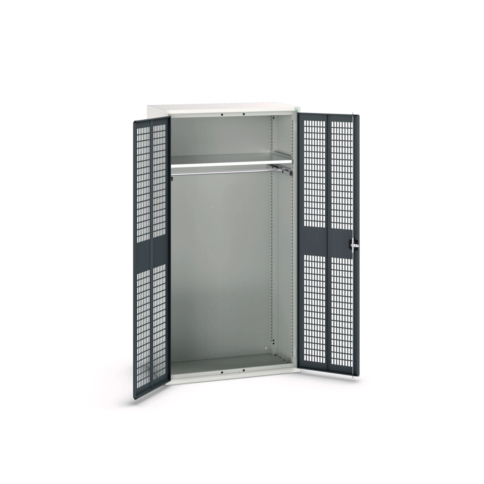 bott Verso kast gevleugelde deuren 1050x550x2000mm 1 legbord 1 rail RAL 7016