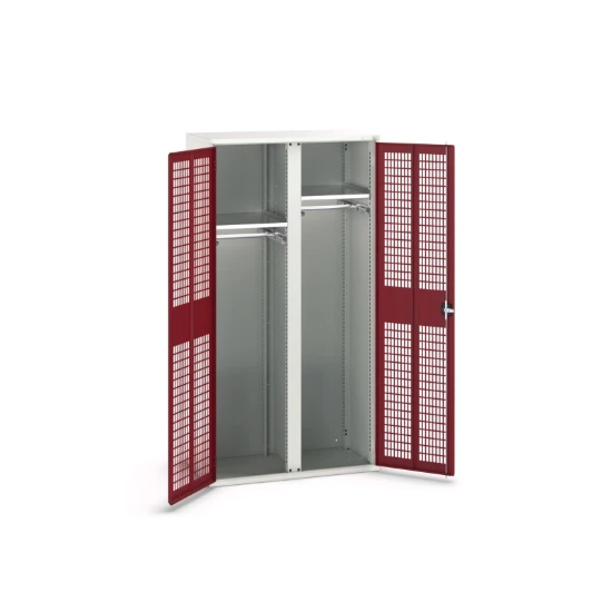 bott Verso kast gevleugelde deuren 1050x550x2000mm 2 legborden 2 rails RAL 3004