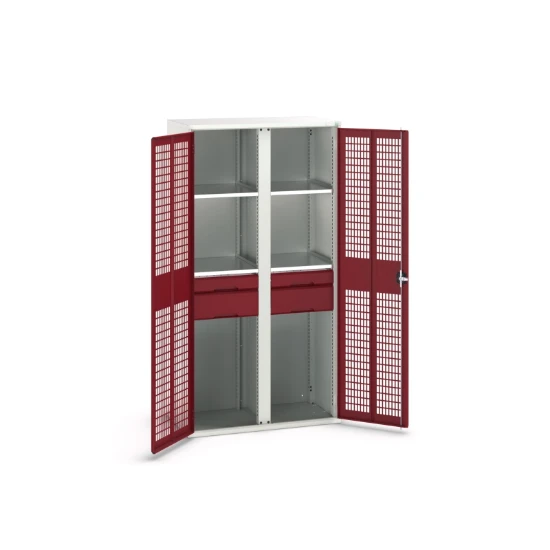 bott Verso kast gevleugelde deuren 1050x550x2000mm 4 legborden 4 lades RAL 3004