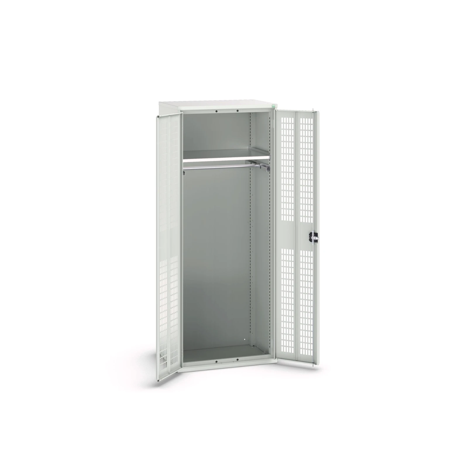 bott Verso kast gevleugelde deuren 800x350x2000mm 1 legbord 1 rail RAL 7035