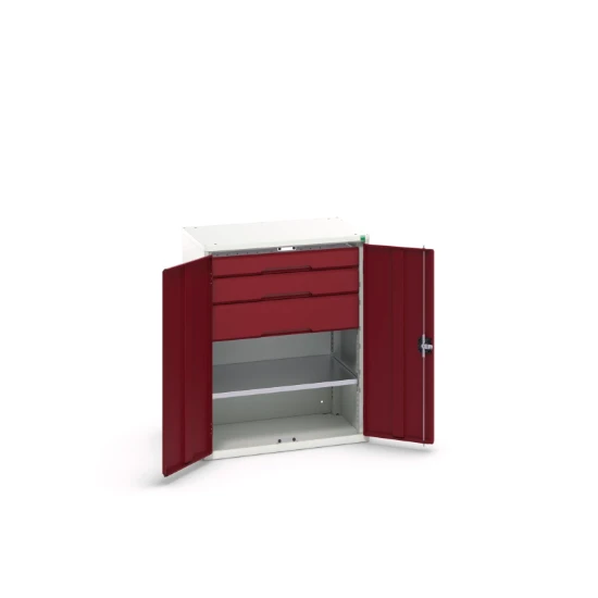 bott Verso systeemkast 800x550x1000mm 1 legbord 3 laden RAL 3004