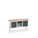 bott Verso verstelbare werkbank 1750x600x830-930mm 2 deuren 1 middenschap 2 laden RAL 7016