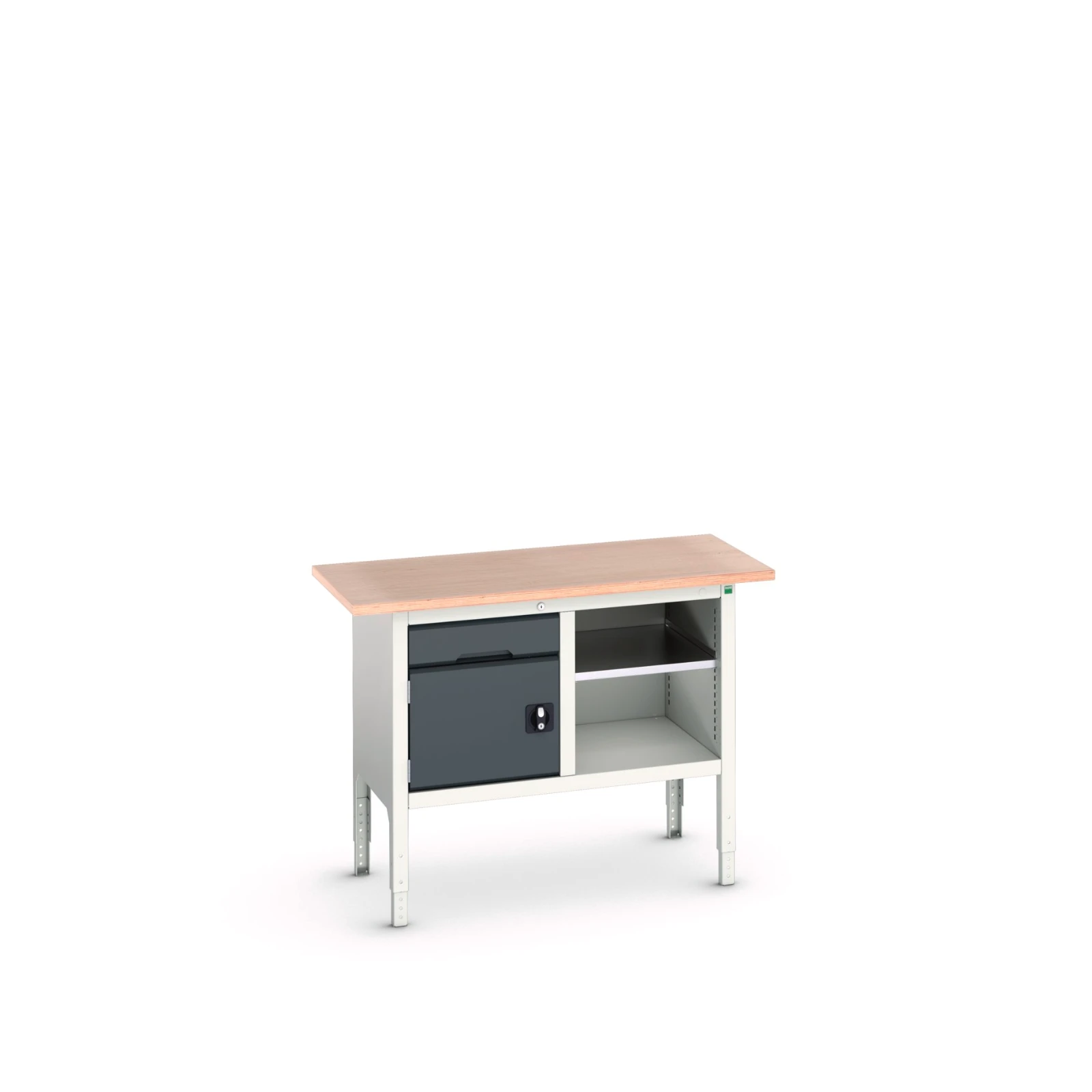 bott Verso verstelbare werkbank 1250x600x830-930mm 1 deur Multiplex RAL 7016