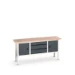 bott Verso verstelbare werkbank 2000x600x830-930mm Multiplex 2 deuren 3 laden RAL 7016