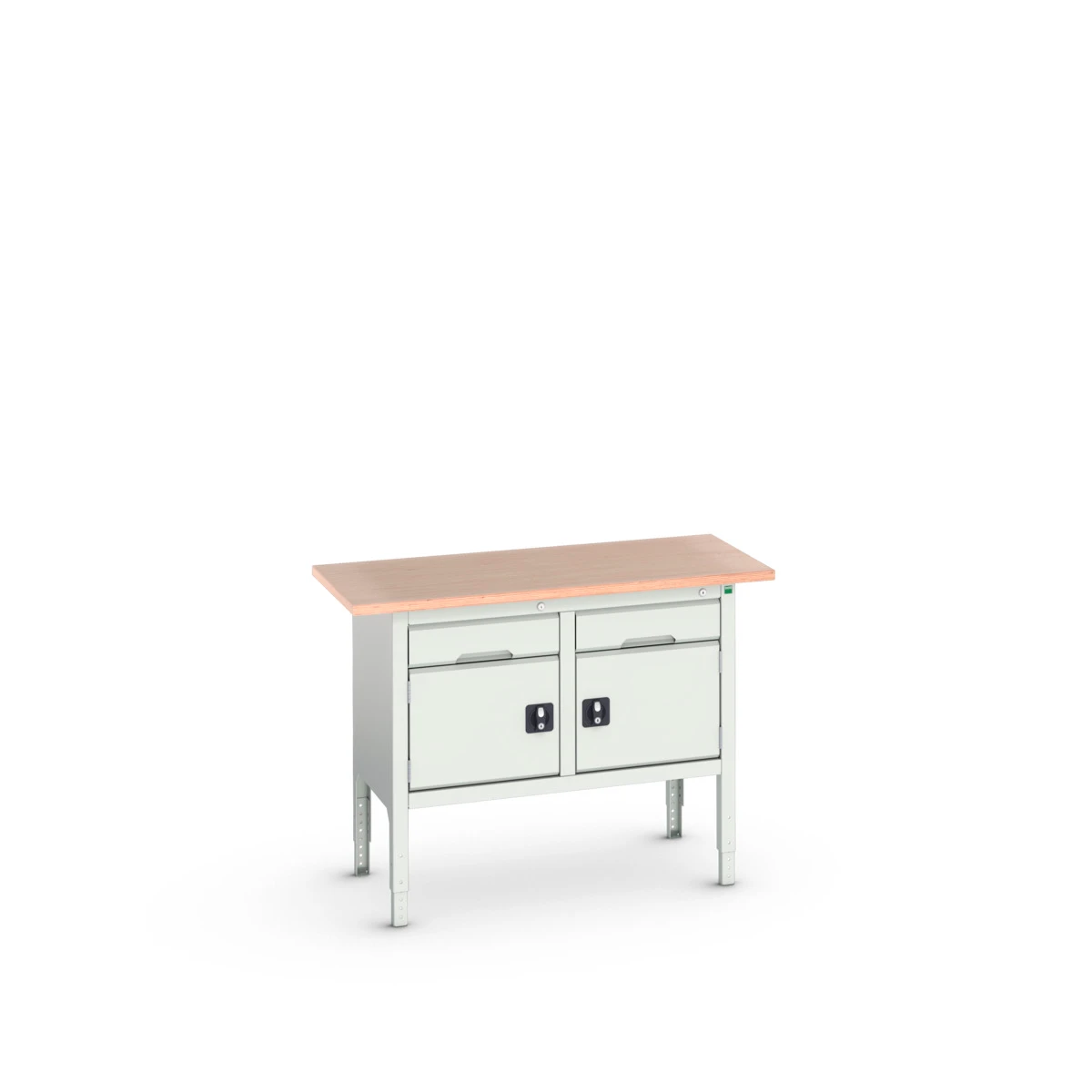 bott Verso verstelbare werkbank 1250x600x830-930mm 2 deur Multiplex RAL 7035