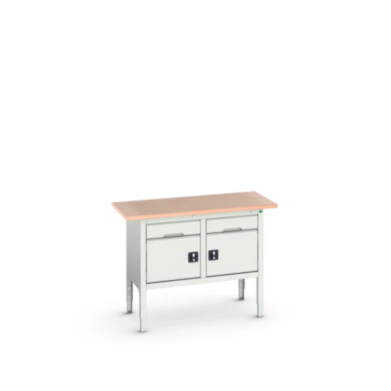 bott Verso verstelbare werkbank 1250x600x830-930mm 2 deur Multiplex RAL 7035