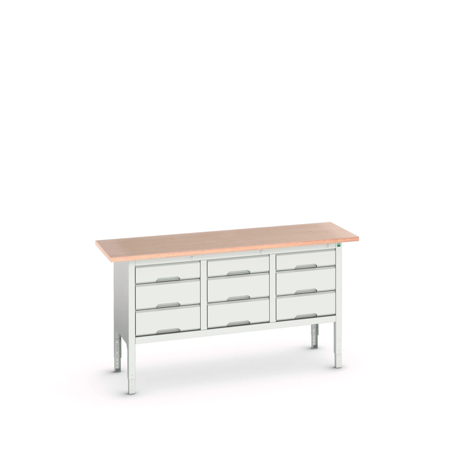bott Verso verstelbare werkbank 1750x600x830-930mm 9 laden Multiplex RAL 7035