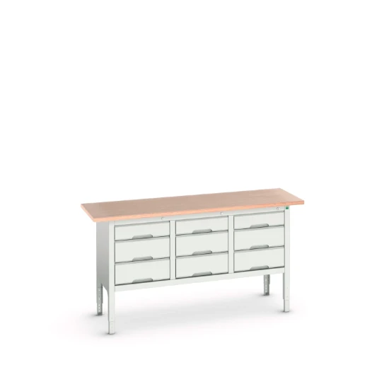 bott Verso verstelbare werkbank 1750x600x830-930mm 9 laden Multiplex RAL 7035