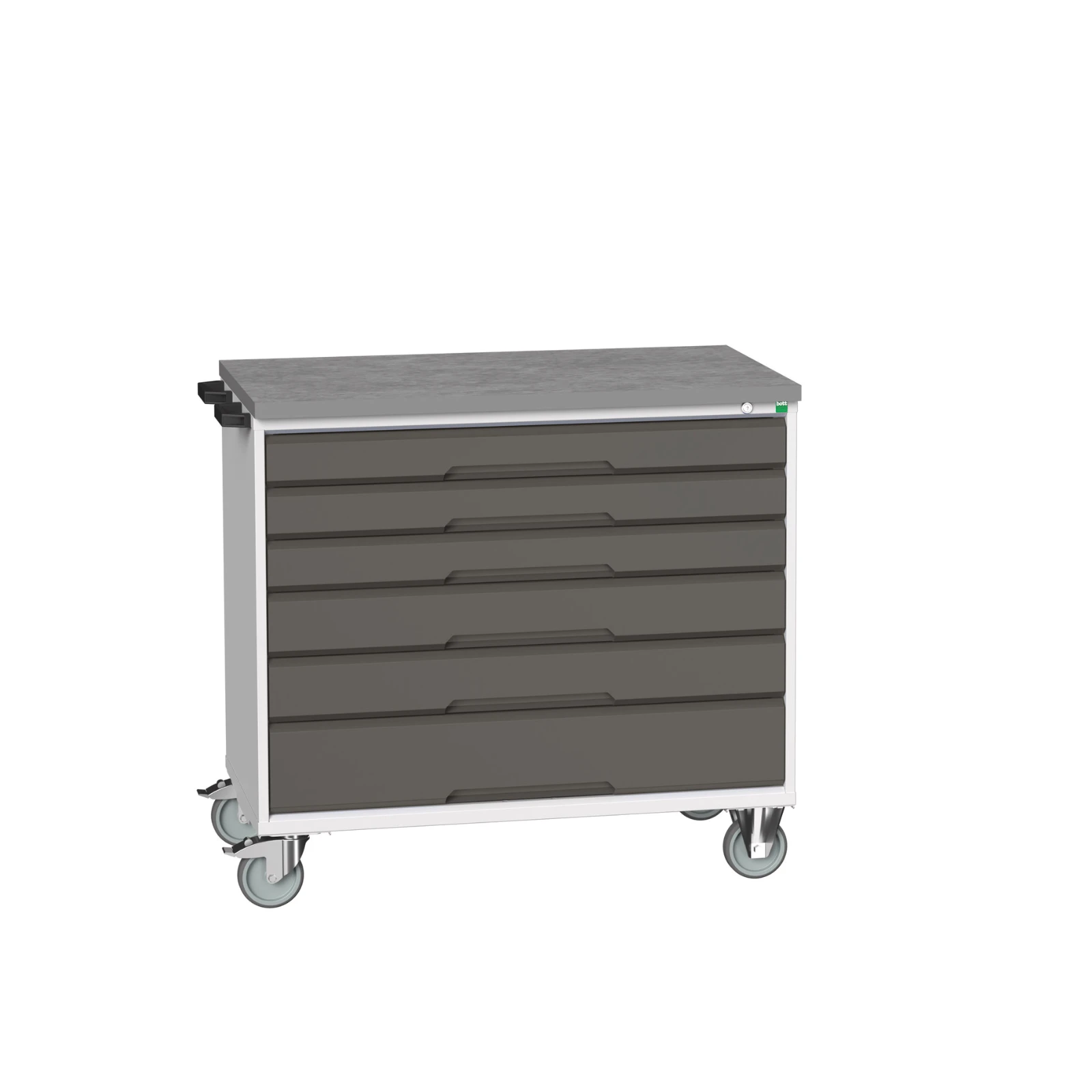 bott Verso gereedschapswagen 1050x600x980mm 6 laden lino tray RAL 7016