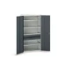 bott Verso systeemkast 1050x550x2000mm 4 legborden 2 lades 1 Perfo achterwand RAL 7016