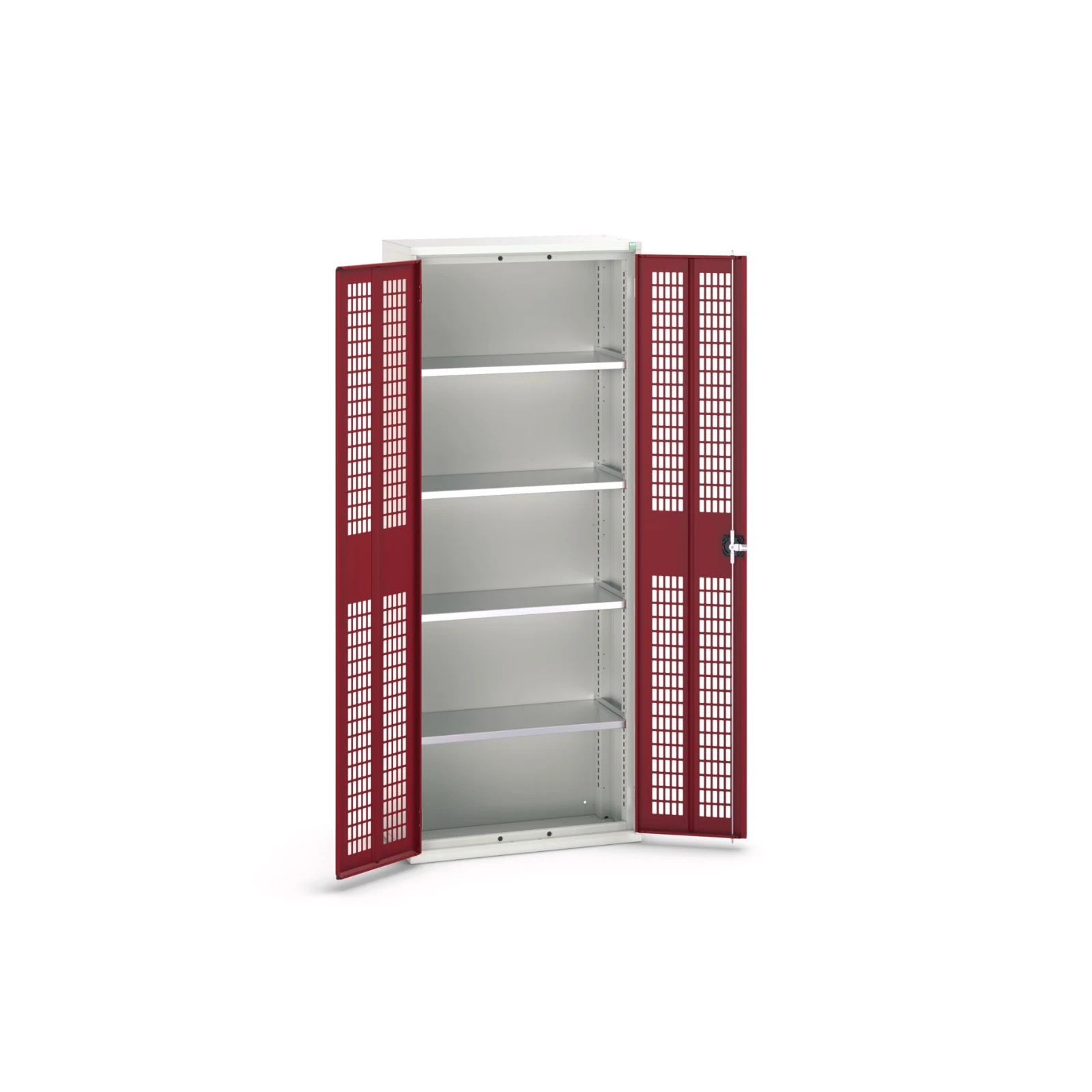 bott Verso kast gevleugelde deuren 800x350x2000mm 4 legborden RAL 3004